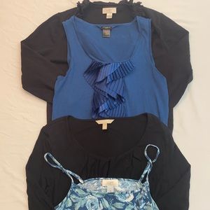 Ann Taylor LOFT (3) + Banana Republic (1)  Womens Shirt / Top LOT of 4, Size Med